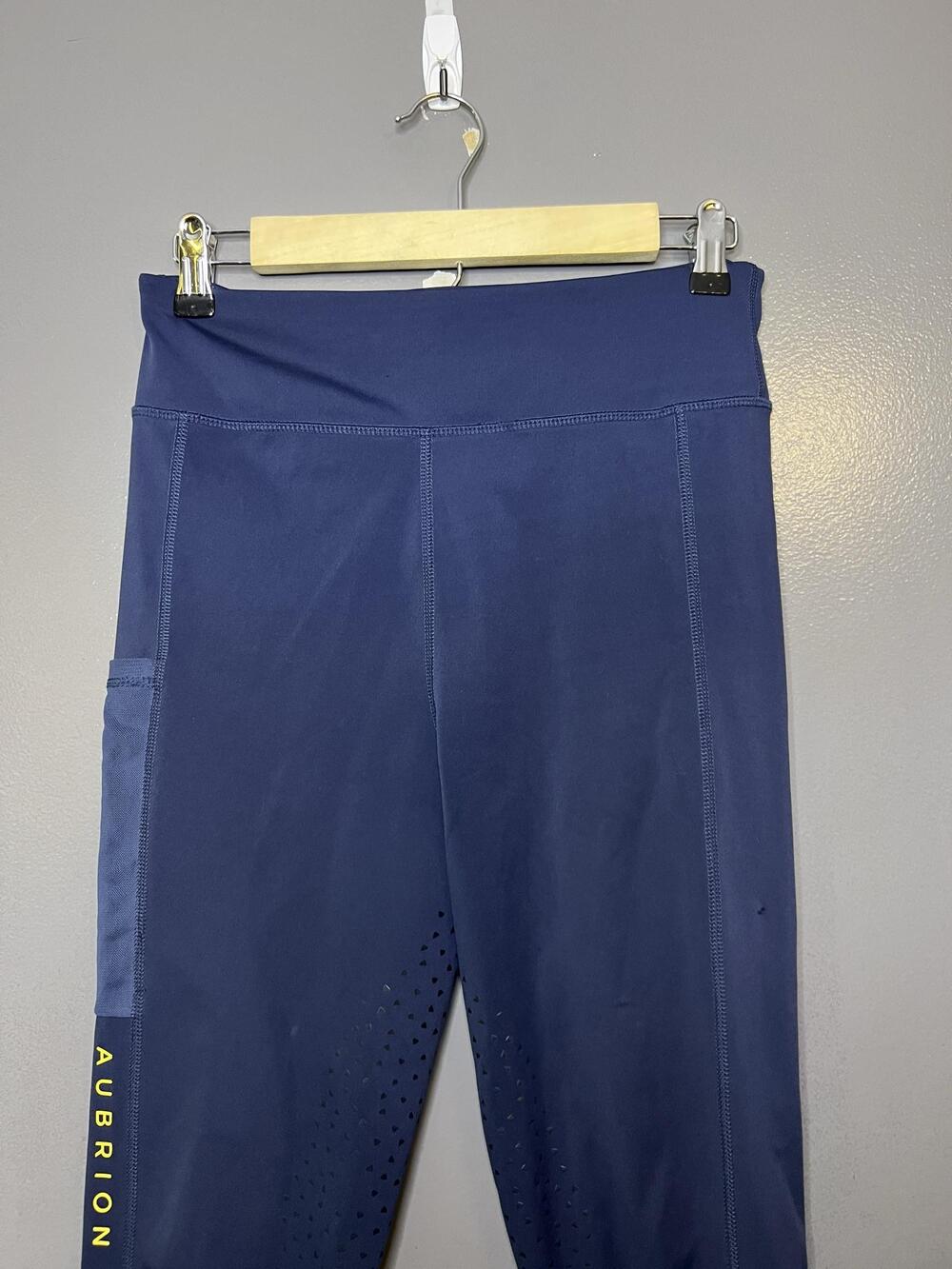 Aubrion Leggings Womens Small Blue Riding Ankle Silicone Grip Pockets Equestrian